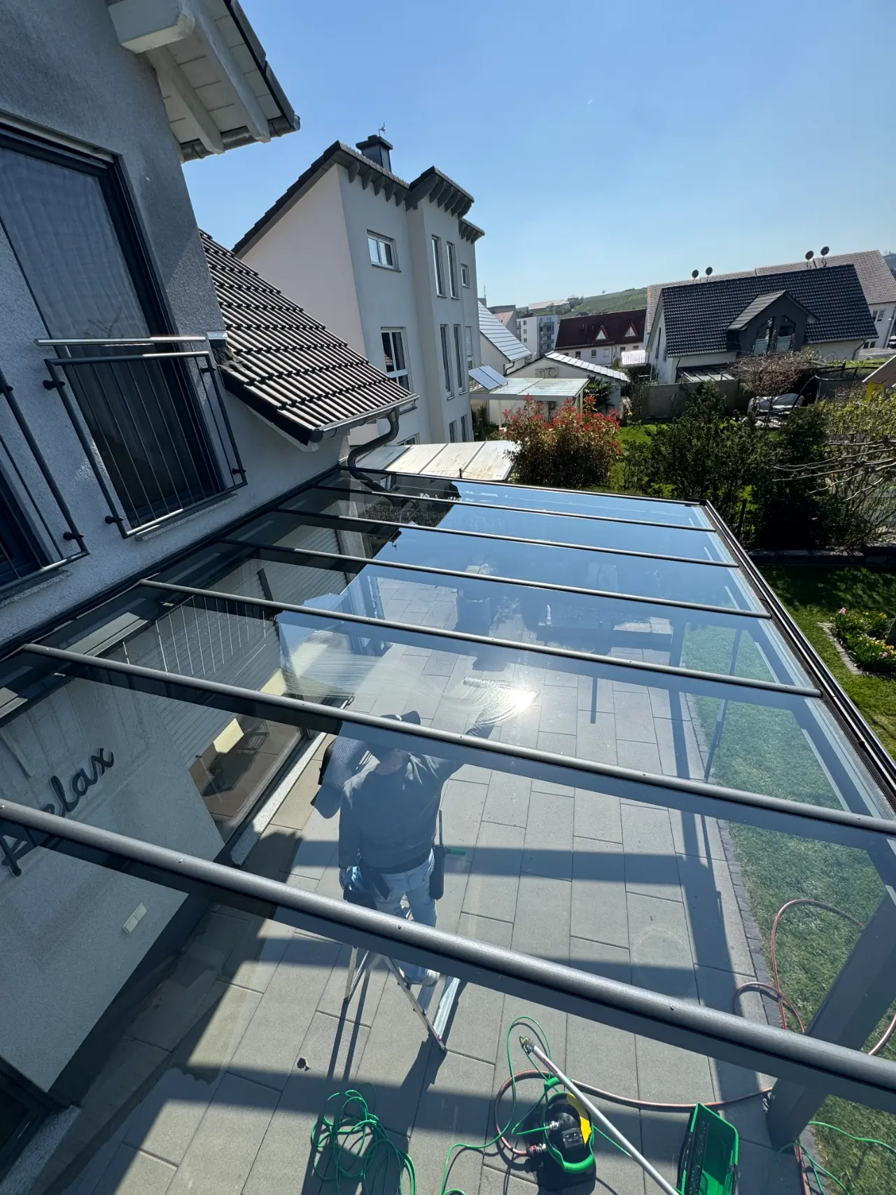 Wintergartenreinigung Wiesbaden Glasdach durch RELTRO