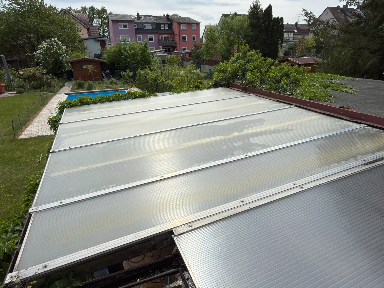 Wintergartenreinigung Stegplatten Dach offen Rhein-Main RELTRO